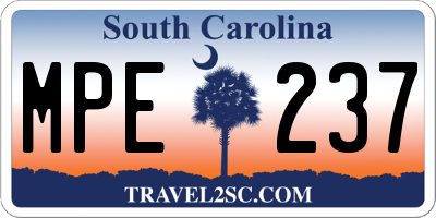 SC license plate MPE237