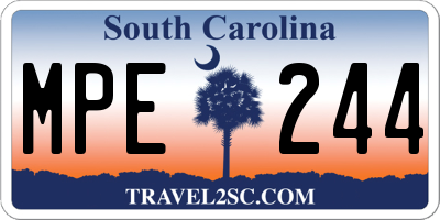 SC license plate MPE244