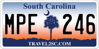 SC license plate MPE246
