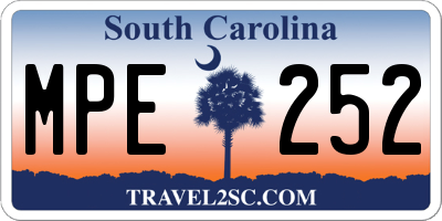 SC license plate MPE252