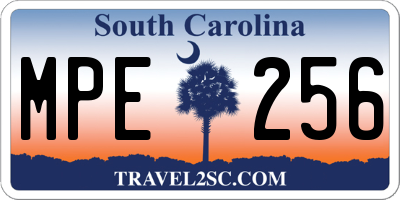 SC license plate MPE256