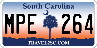 SC license plate MPE264