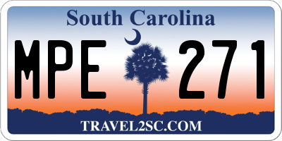 SC license plate MPE271