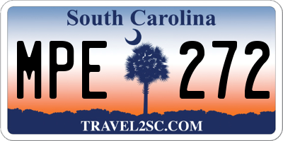SC license plate MPE272