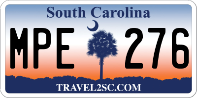 SC license plate MPE276