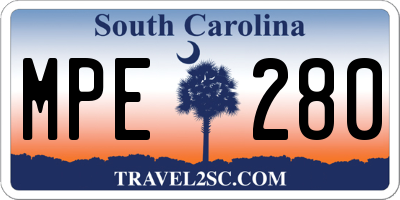 SC license plate MPE280