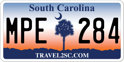 SC license plate MPE284