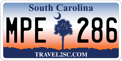 SC license plate MPE286