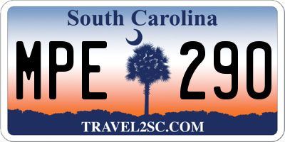 SC license plate MPE290