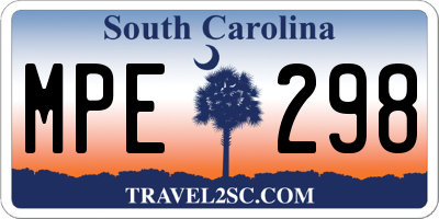 SC license plate MPE298