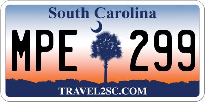 SC license plate MPE299