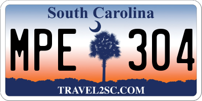 SC license plate MPE304