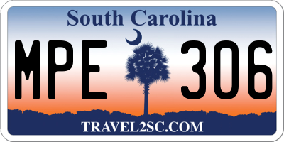 SC license plate MPE306