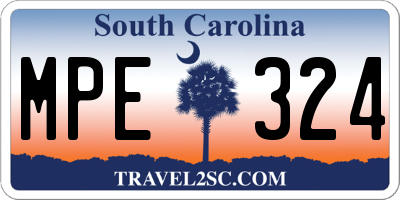 SC license plate MPE324