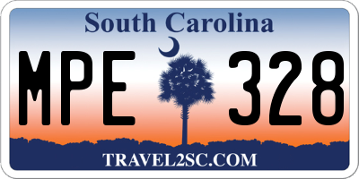SC license plate MPE328