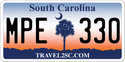 SC license plate MPE330