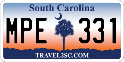 SC license plate MPE331