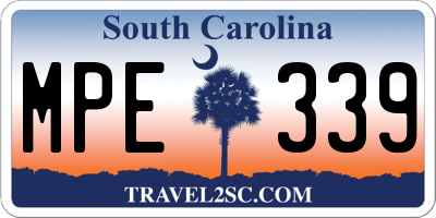SC license plate MPE339