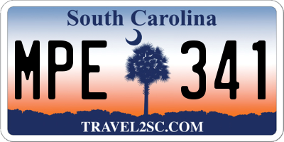 SC license plate MPE341