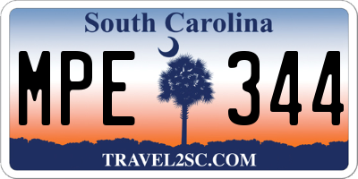 SC license plate MPE344