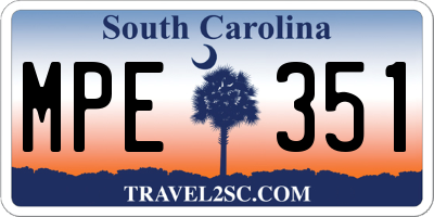 SC license plate MPE351