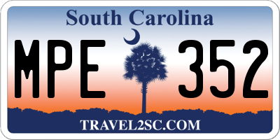 SC license plate MPE352