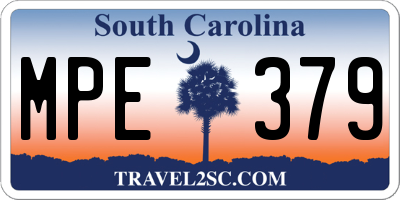SC license plate MPE379