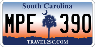 SC license plate MPE390