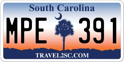 SC license plate MPE391