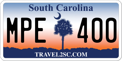 SC license plate MPE400