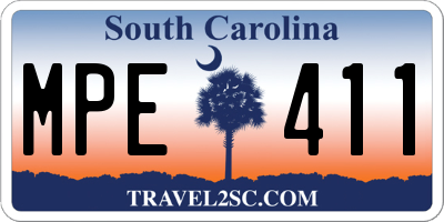 SC license plate MPE411
