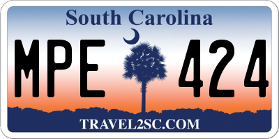 SC license plate MPE424