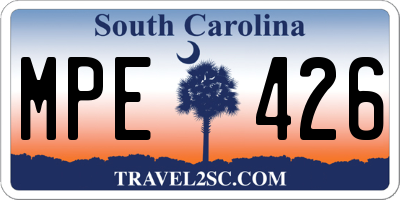 SC license plate MPE426