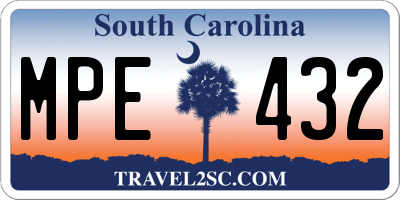 SC license plate MPE432