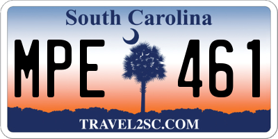 SC license plate MPE461