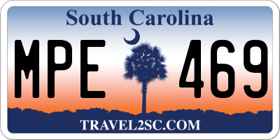SC license plate MPE469