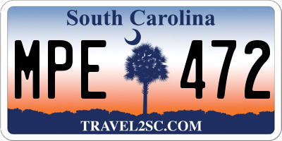 SC license plate MPE472