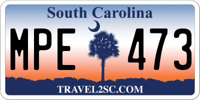 SC license plate MPE473