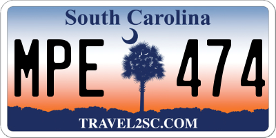 SC license plate MPE474
