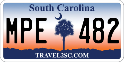 SC license plate MPE482