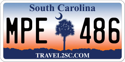 SC license plate MPE486