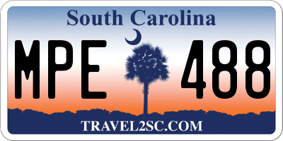 SC license plate MPE488