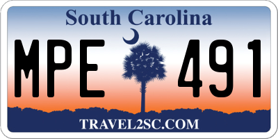 SC license plate MPE491