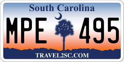 SC license plate MPE495