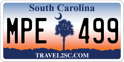 SC license plate MPE499