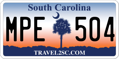 SC license plate MPE504