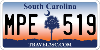 SC license plate MPE519