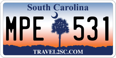 SC license plate MPE531