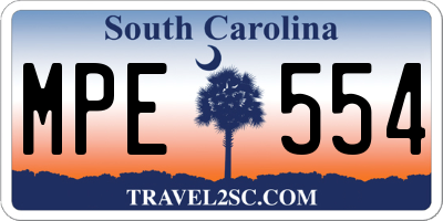 SC license plate MPE554