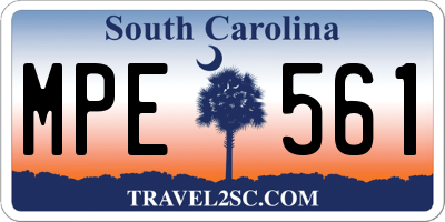 SC license plate MPE561
